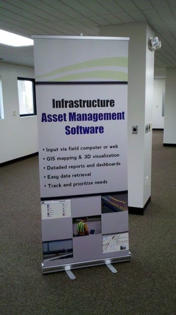 Photo of 1 of the 3 tradeshow booth panels.
