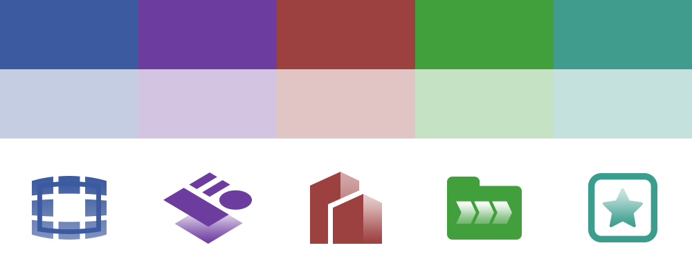 Each platform was assigned a color and a logo that represented it.