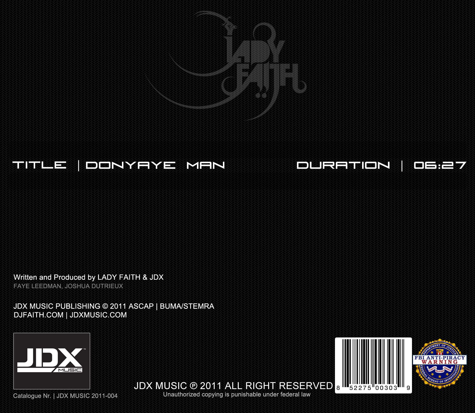 Lady Faith - Donyaye Man album art back.