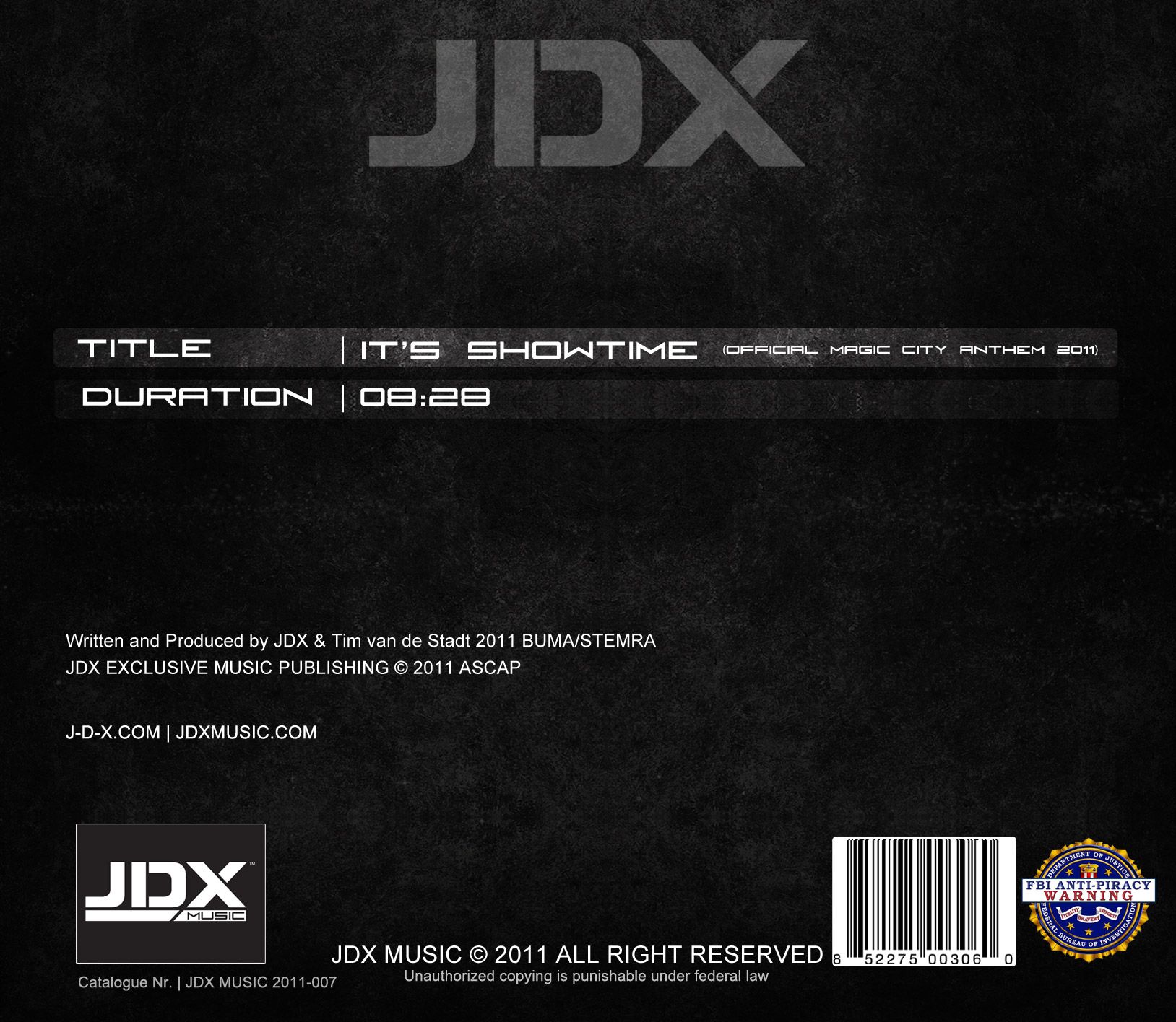 JDX & Atmozfears - It's Showtime album art back.