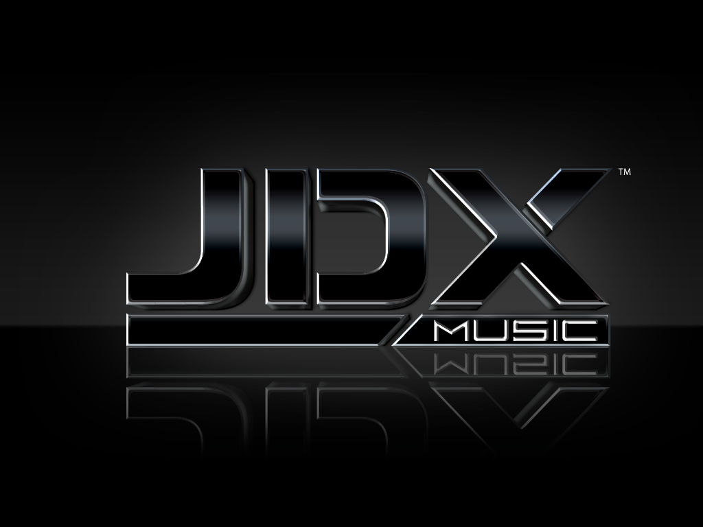 JDX Music logo with a dark theme 3D effect.